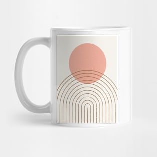 Pink Sun Rainbow Abstract - Mid century modern Mug